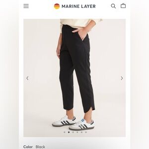Marine Layer Allison Pants Womens Size Large Black Pull On Ankle Petite